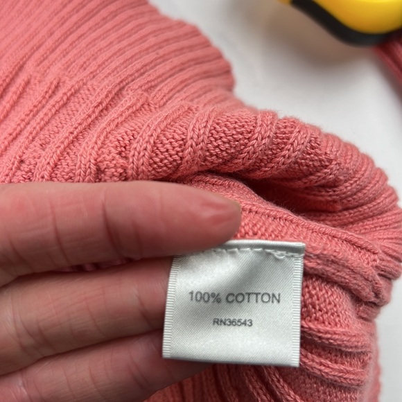 Van Heusen coral v-neck cable neck sweater - Picture 7 of 8